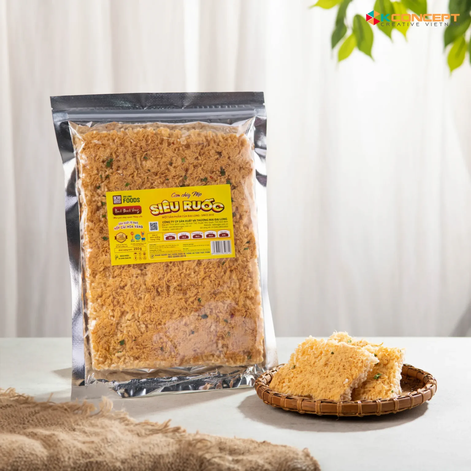 Chụp Ảnh Sản Phẩm Concept – Packshot – Cơm Cháy Gạo Lứt Đại Long Foods