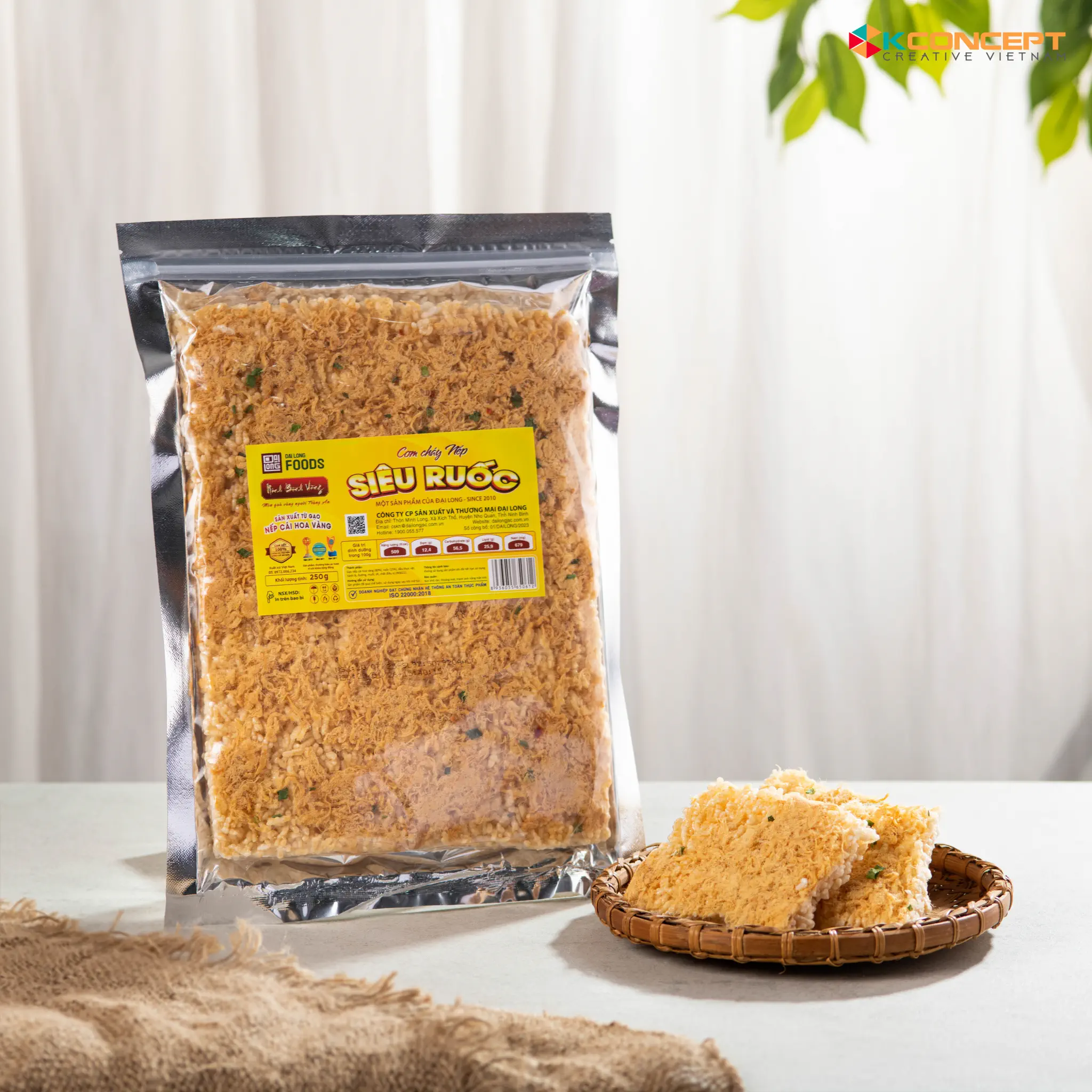 Chụp Ảnh Sản Phẩm Concept – Packshot – Cơm Cháy Gạo Lứt Đại Long Foods